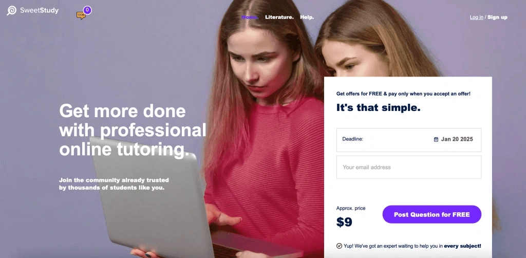 #10 Sweetstudy homework help site