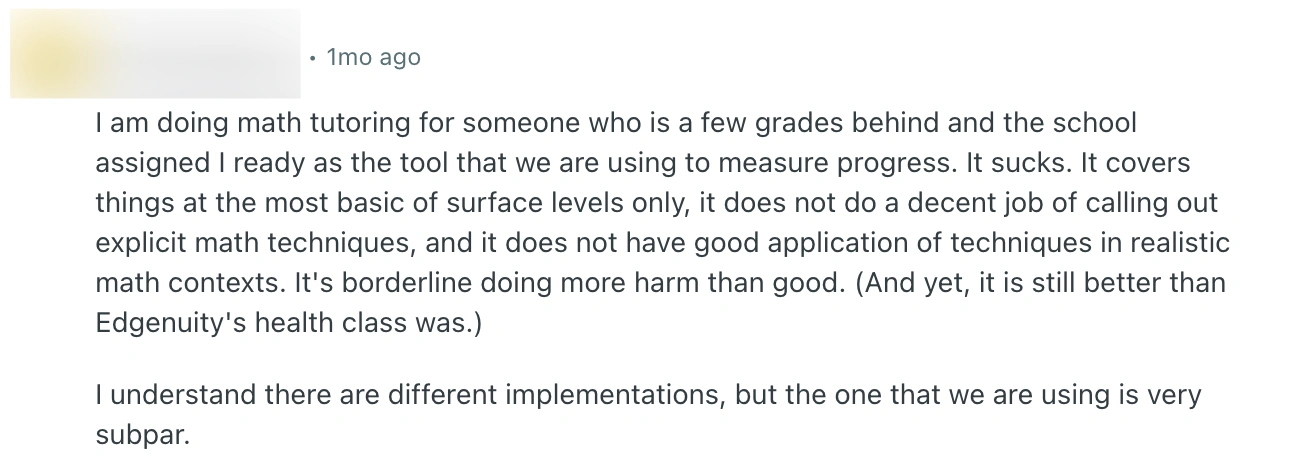 What Are the Disadvantages of iReady According to Reviews?