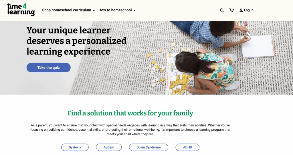 Time4Learning homeschool programs for ADHD students