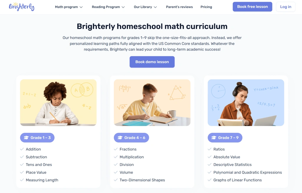 Brighterly homeschool math curriculum for ADHD