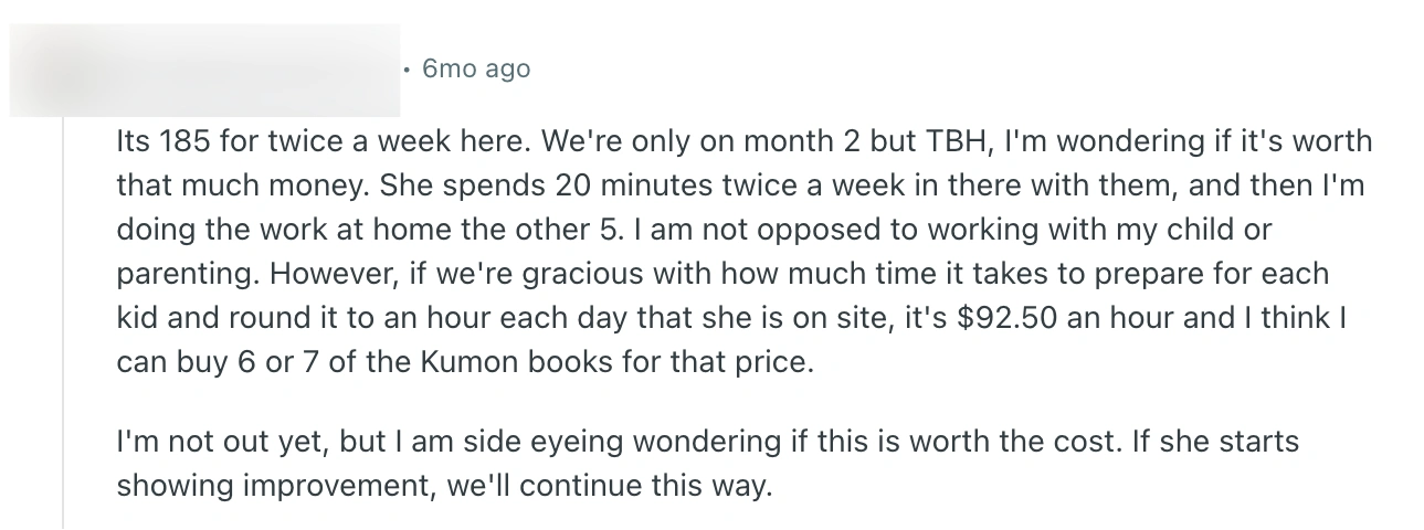 What Users Say About Kumon Pricing