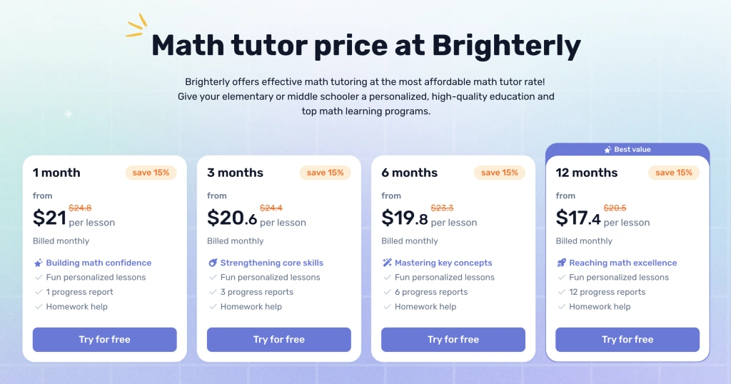 How much does Brighterly cost?