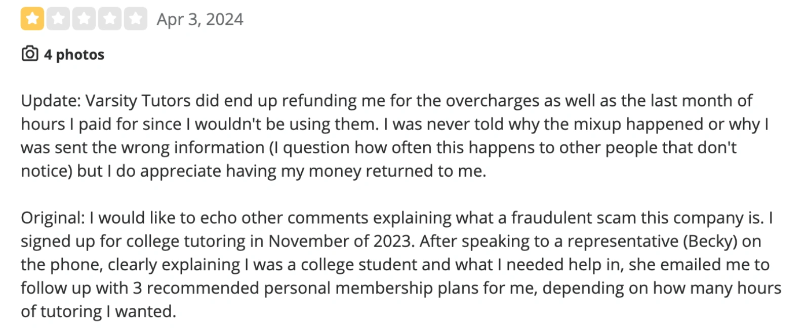 Varsity Tutors Reviews: Customer Support