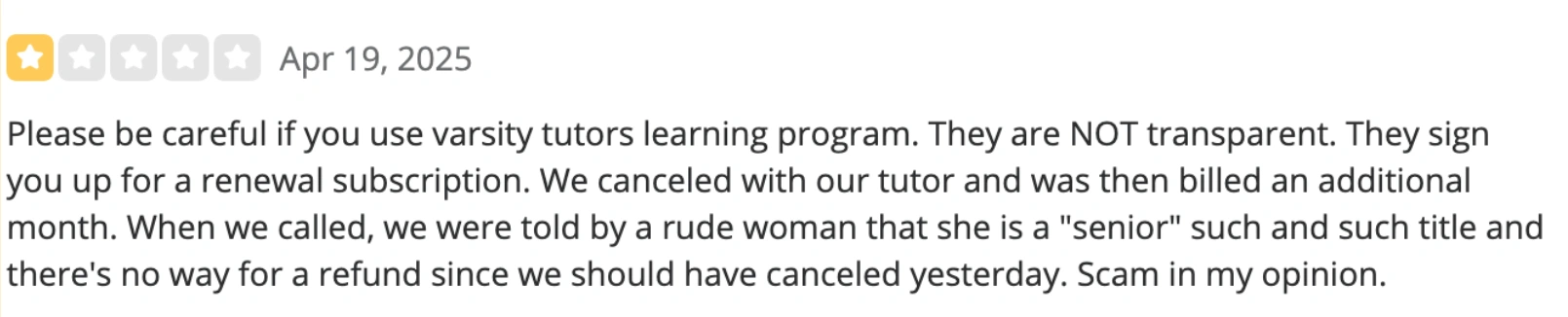 Varsity Tutor reviews: Support channels