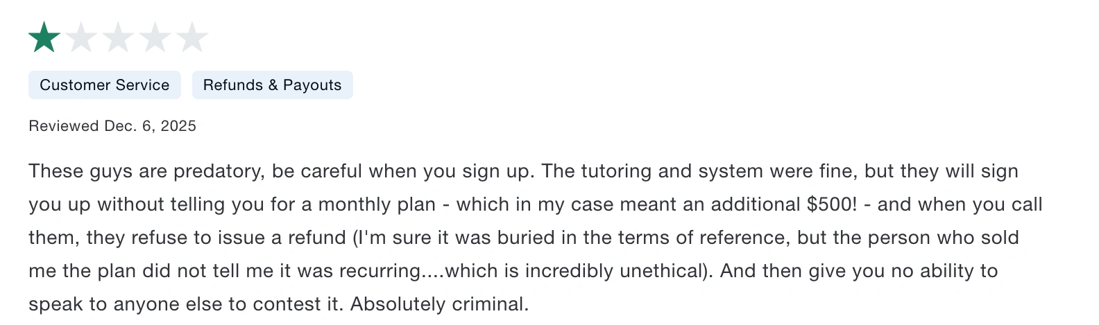 Varsity Tutors cost per month