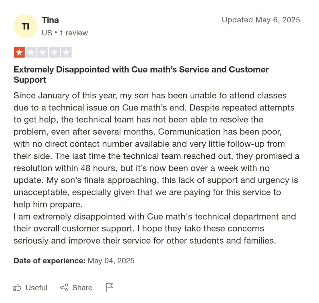 Just see what this angry mother commented in her review on Trustpilot