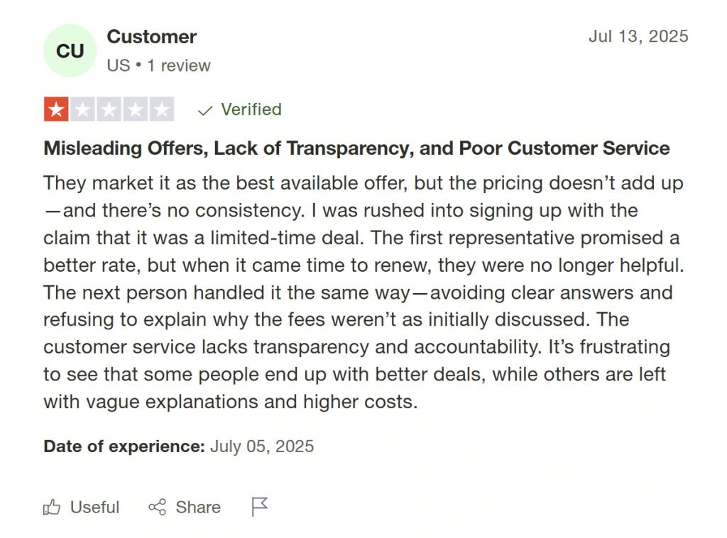 This parent talks about the dishonest customer service overpromising before sign-up and failing to deliver afterwards