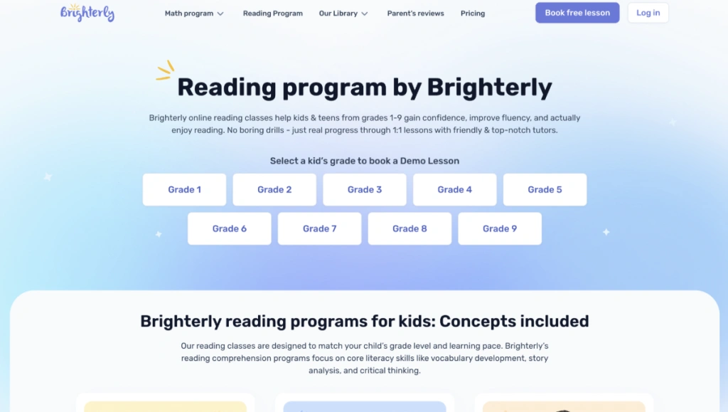 Brighterly reading intervention program