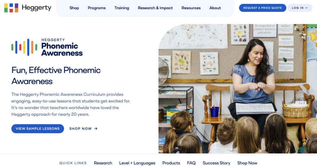 Heggerty Phonemic Awareness phonics for reading intervention program