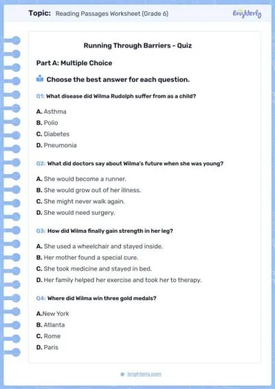 Image -6th Grade Reading Passages PDF