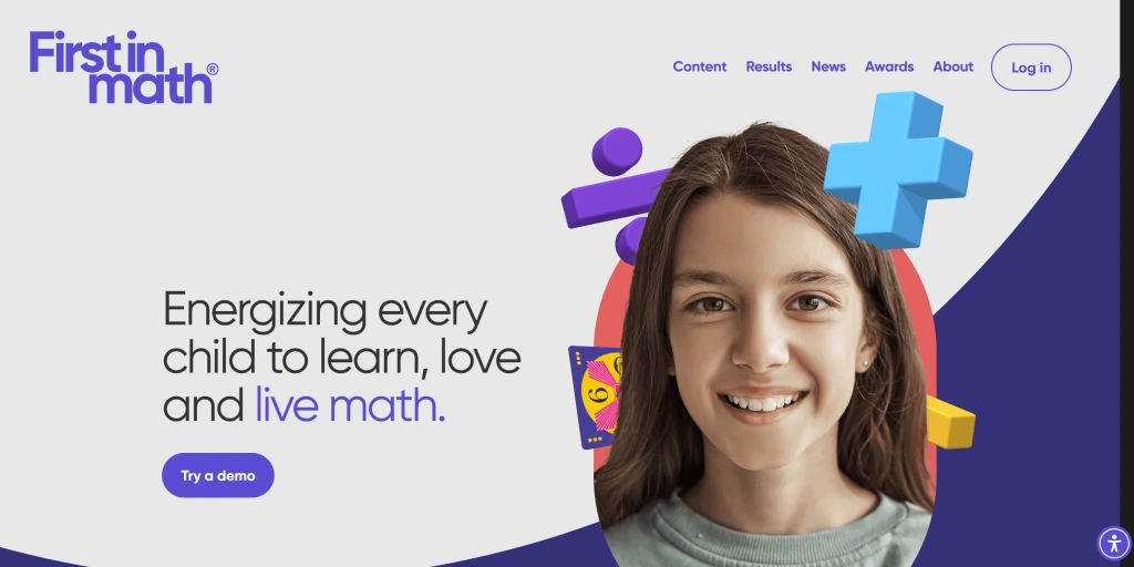 First in Math middle school website