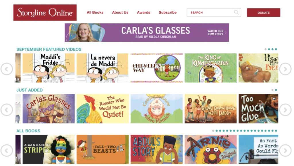 #7 ELA website: StoryLine Online