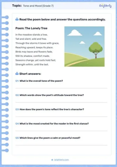 Tone and Mood 7 grade PDF - 1