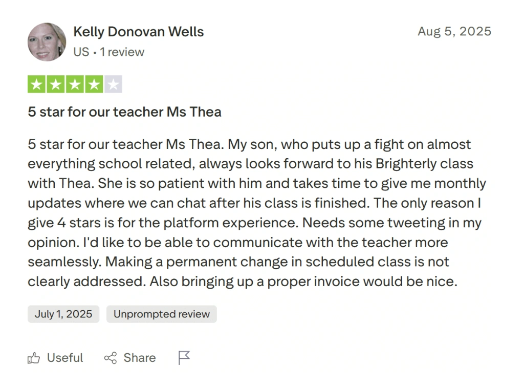 What are the pros and cons of Brighterly? Parents’ reviews