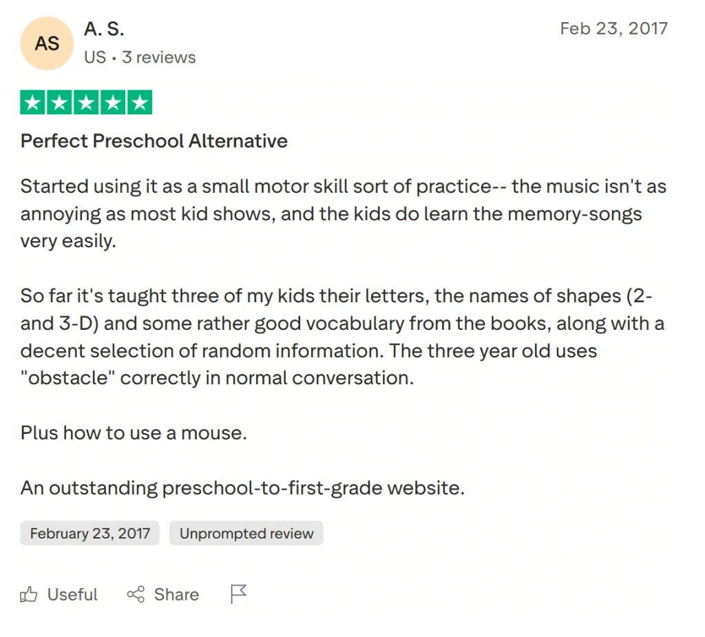 Starfall reviews by parents