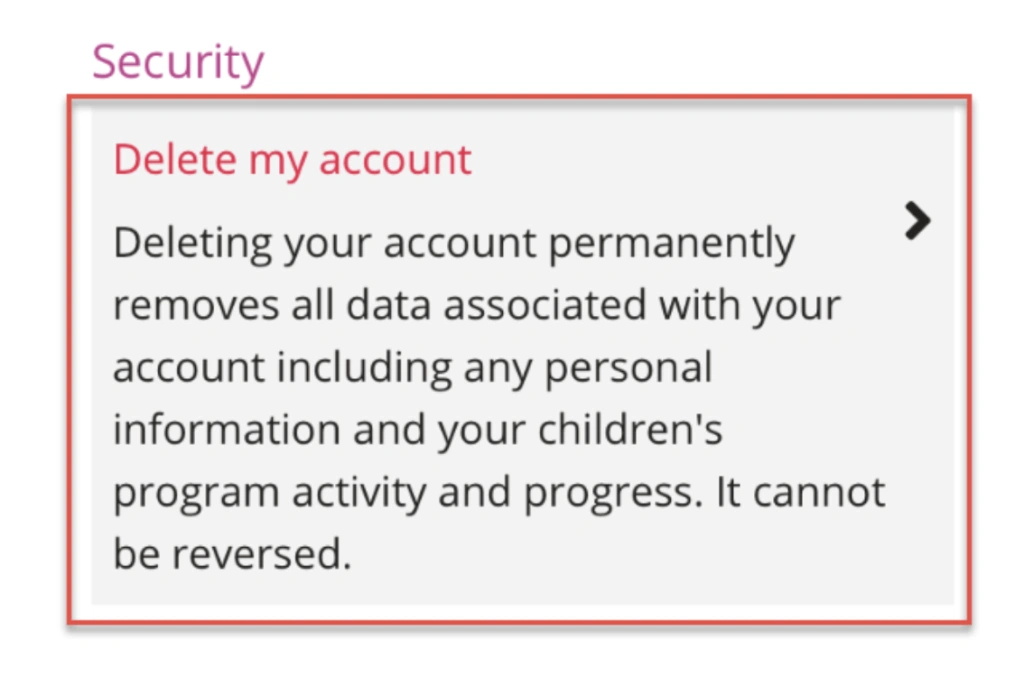 How to delete Reading Eggs account?