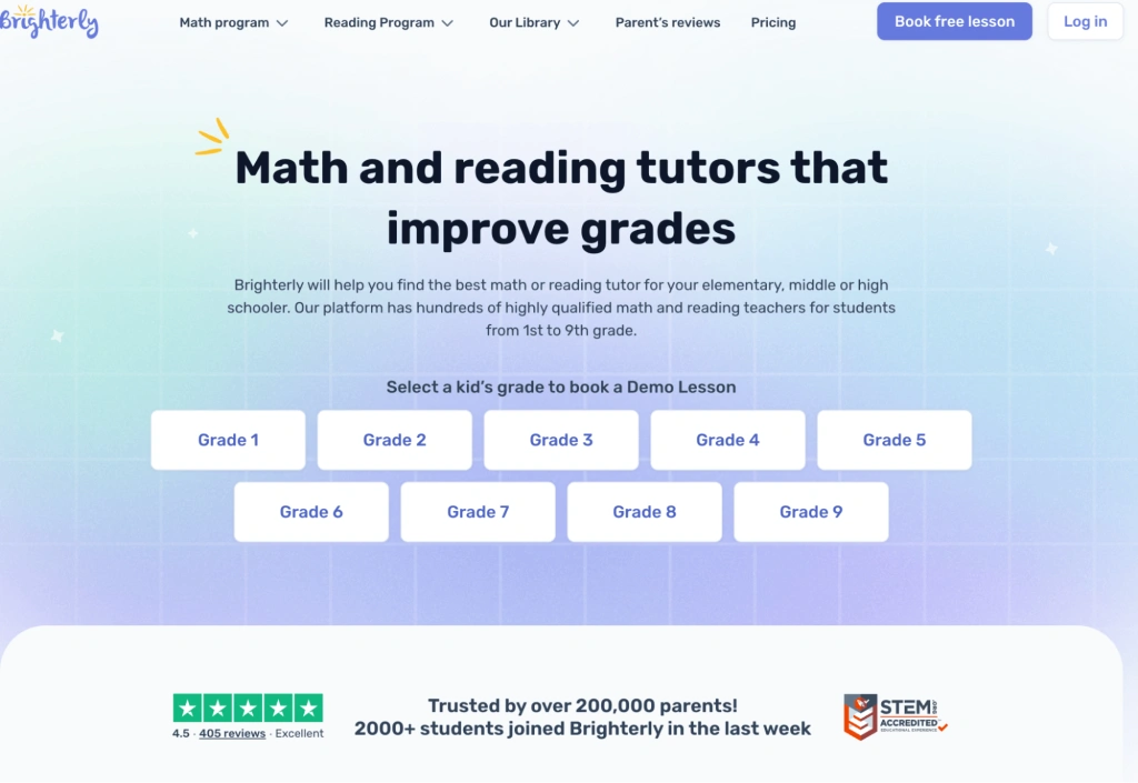 Brighterly eLearning website