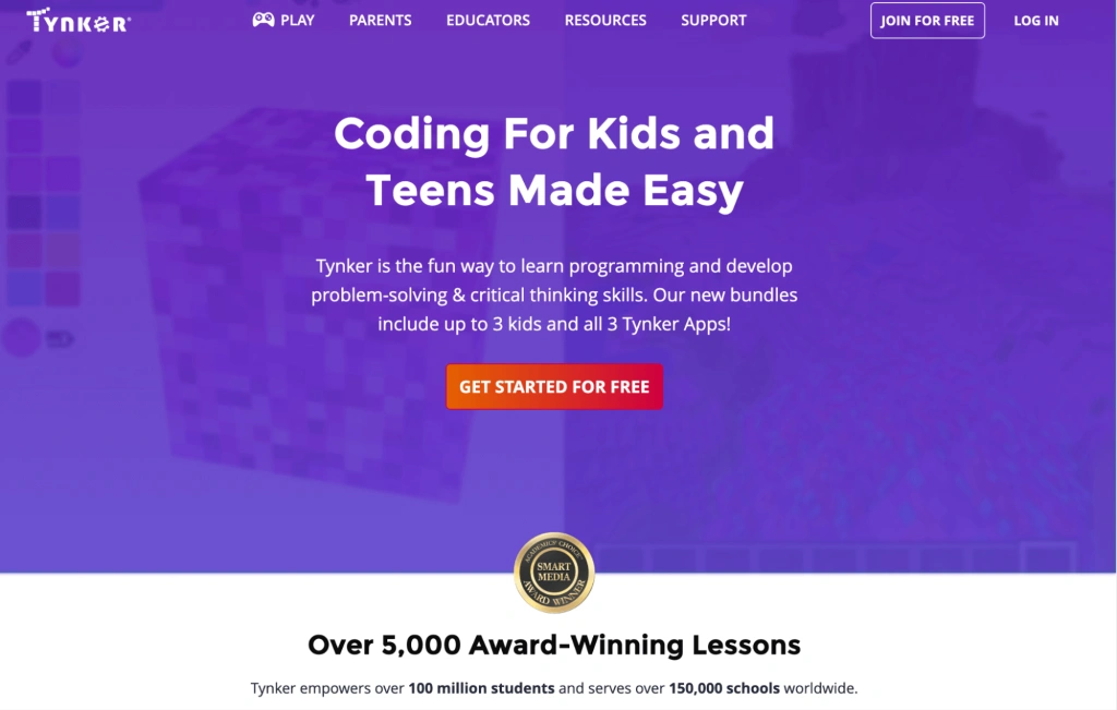 #9 Tynker educational website