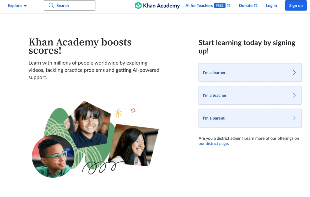 #13 Khan Academy eLearning website