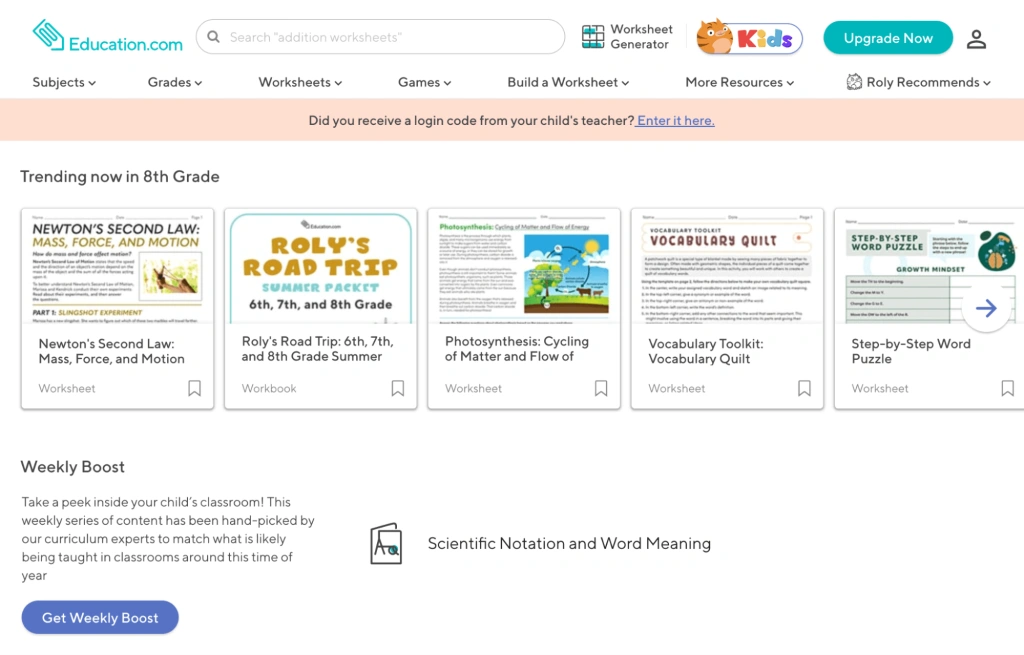 #3 Education.com eLearning website