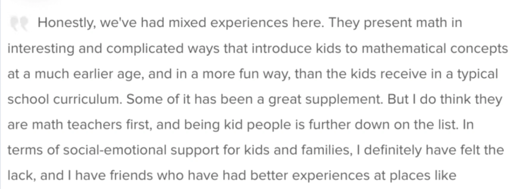 RSM Math Reviews on Support Services