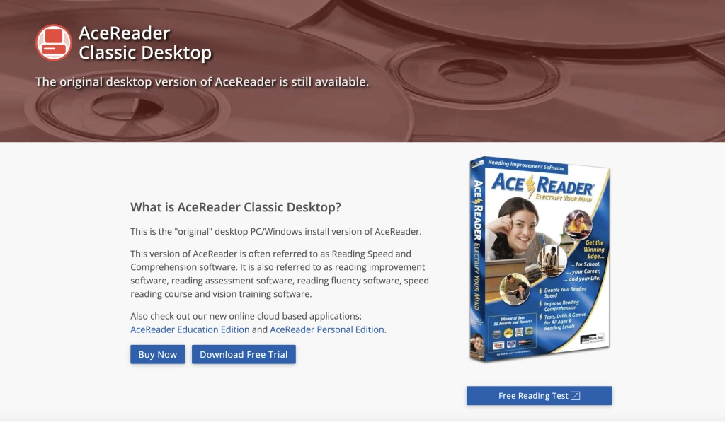AceReader best for the speed reading practice online