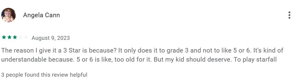 Starfall disadvantages