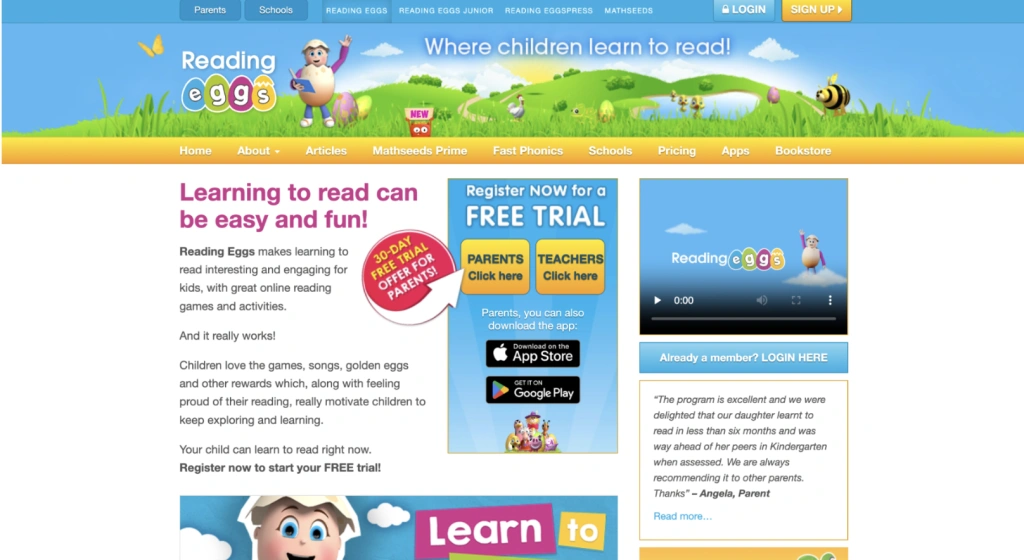 ABCMouse Alternative #5: Reading Eggs