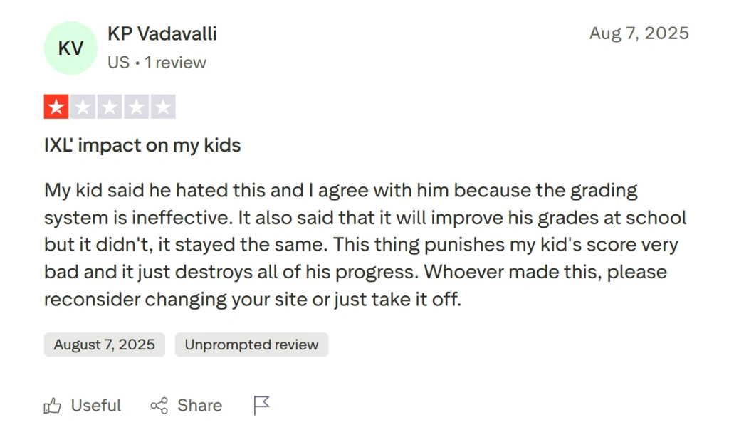 IXL reviews by families