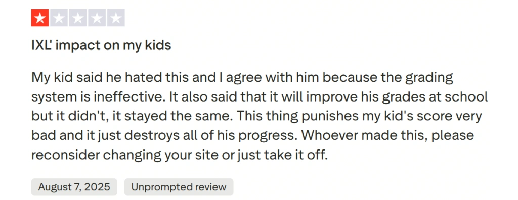 IXL reviews by families
