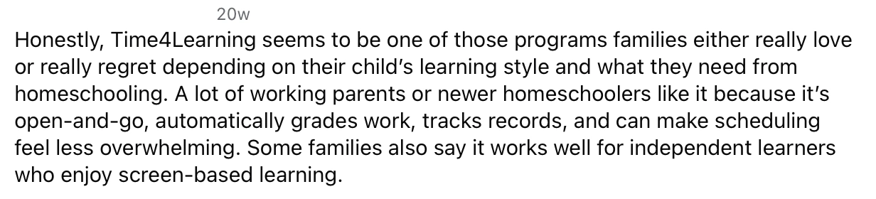 Pros of Time4Learning