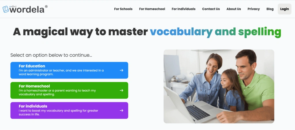 Wordela vocabulary learning app
