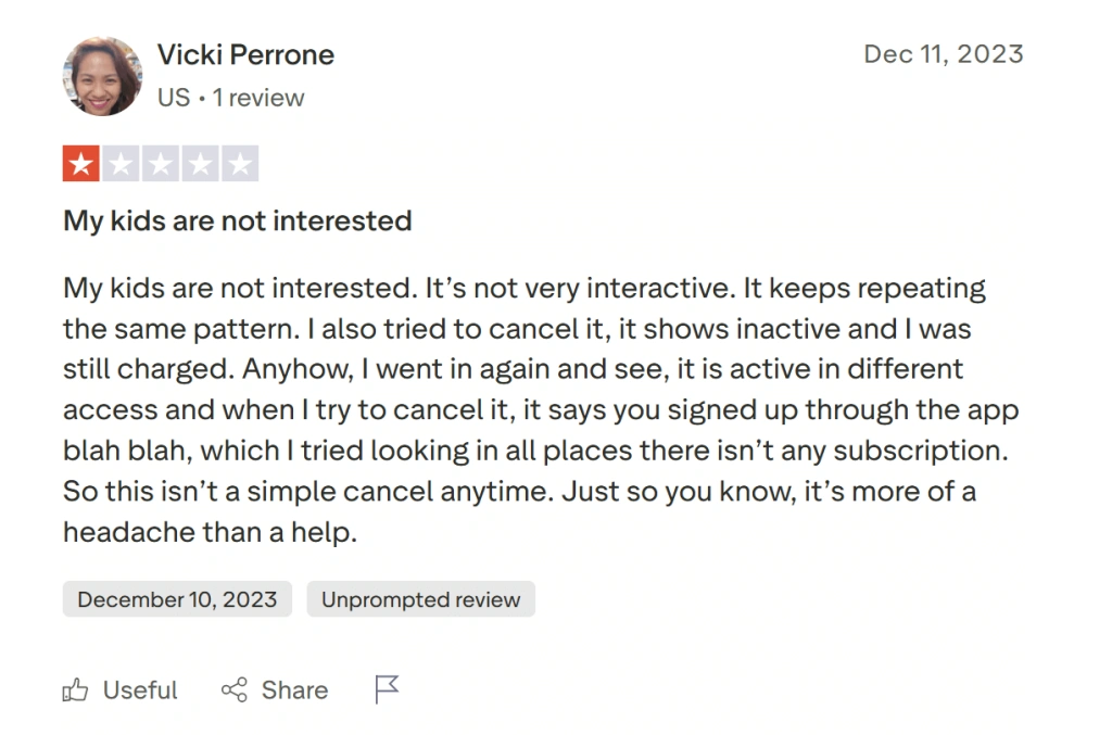 Reasons to cancel Hooked on Phonics subscription