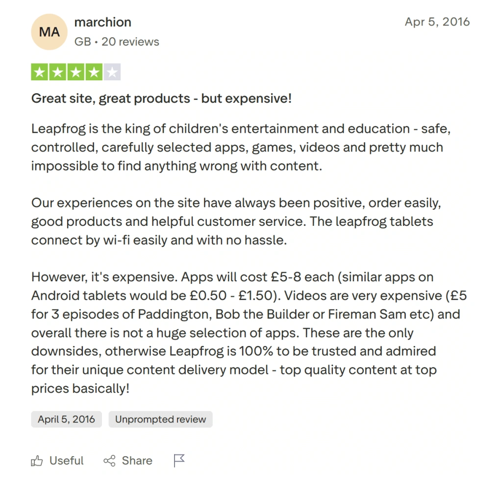 Leapfrog Academy vs ABCmouse Reddit & Trustpilot reviews