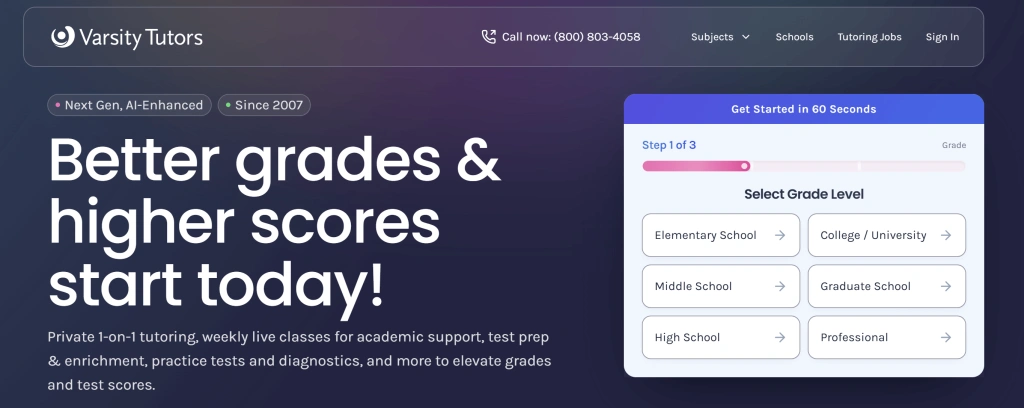 Wyzant alternative #2: Varsity Tutors