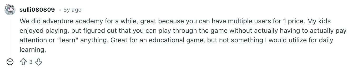 Common complaints about Adventure Academy