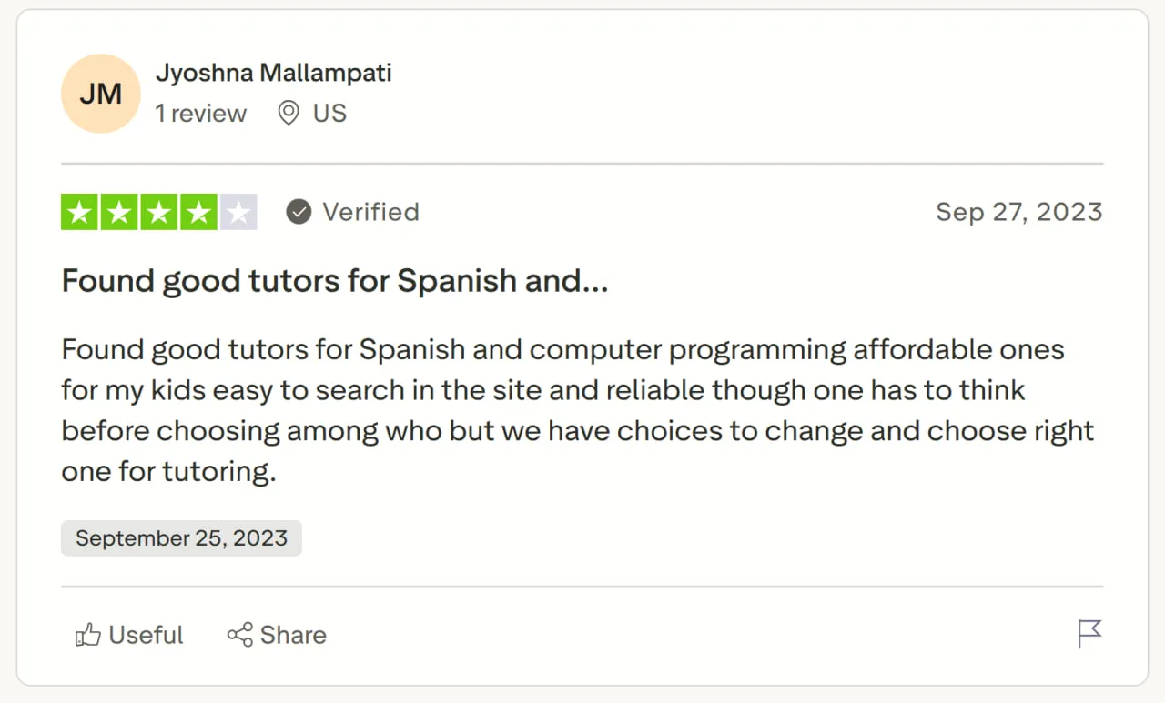 Tutor discovery & matching