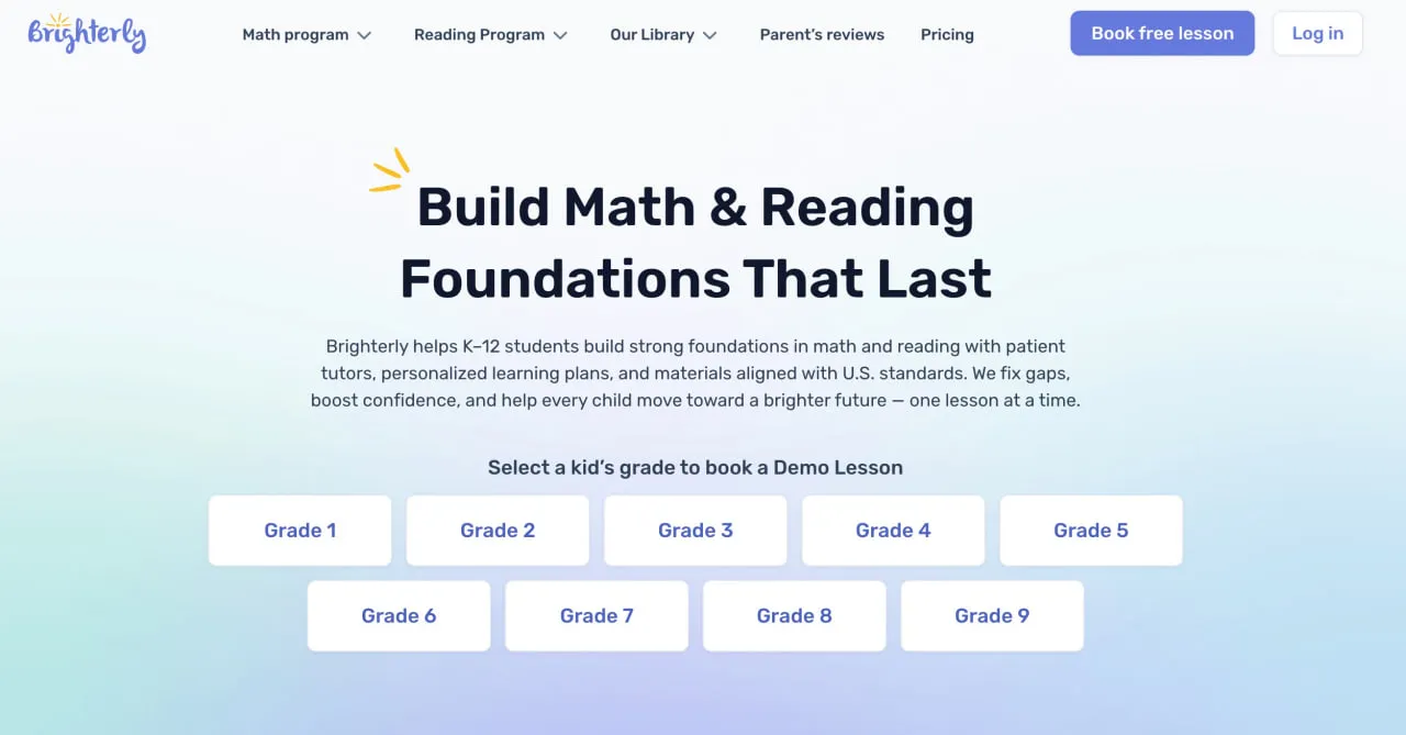 Dedicated Brighterly tutors and live lessons