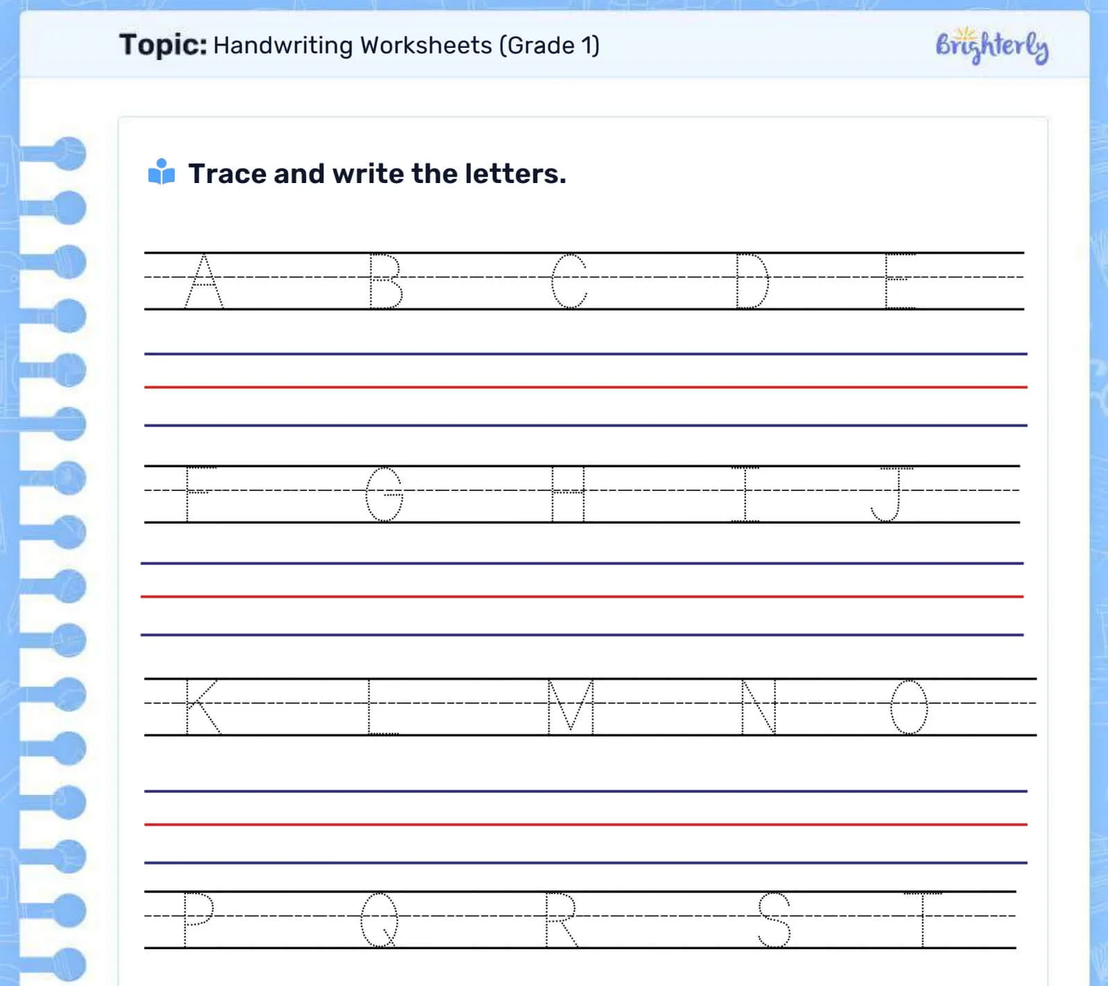 Using writing worksheets