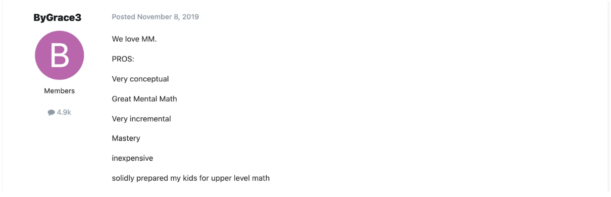 What are the pros and cons of Mammoth Math?