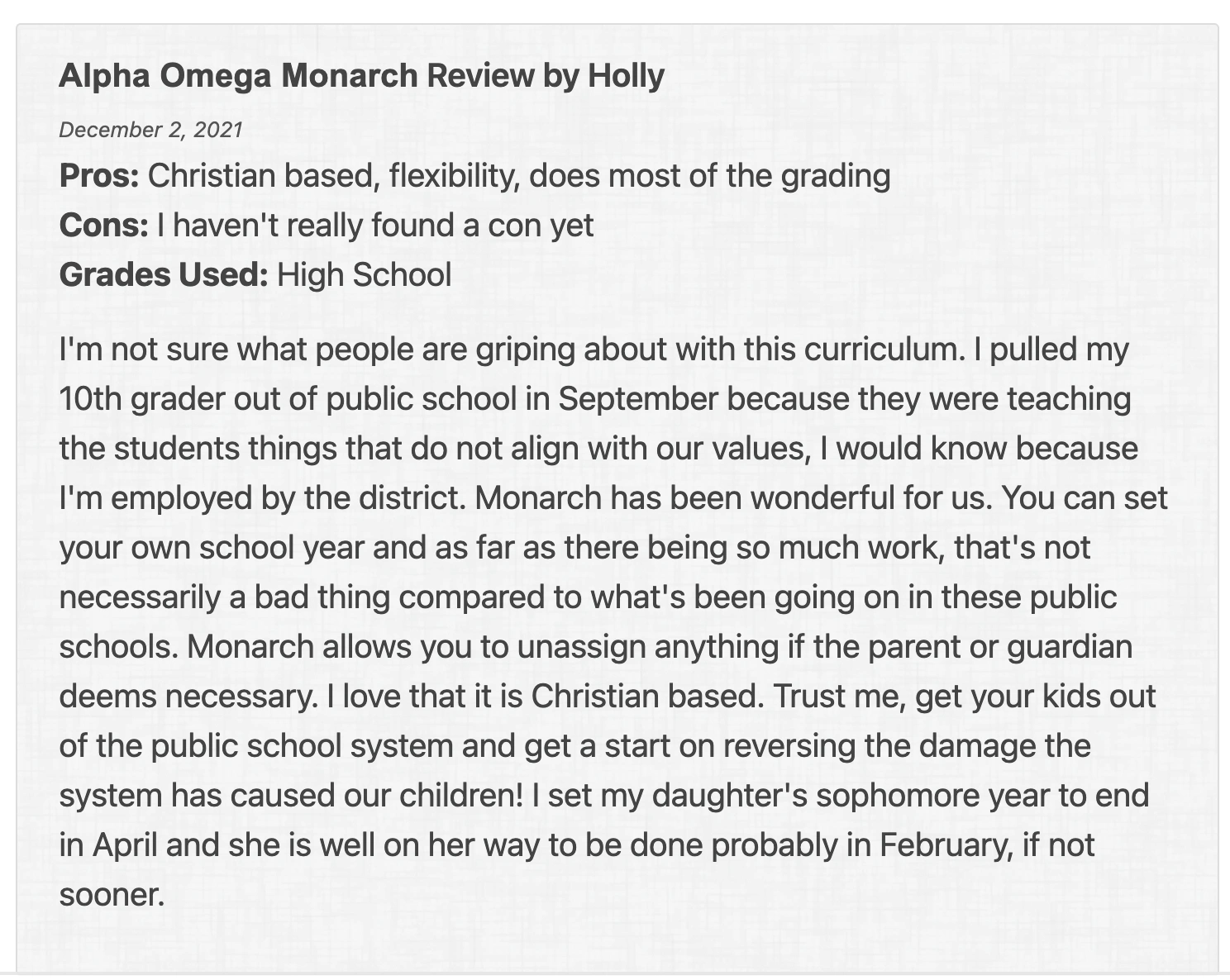 What are the pros and cons of Monarch Homeschool?