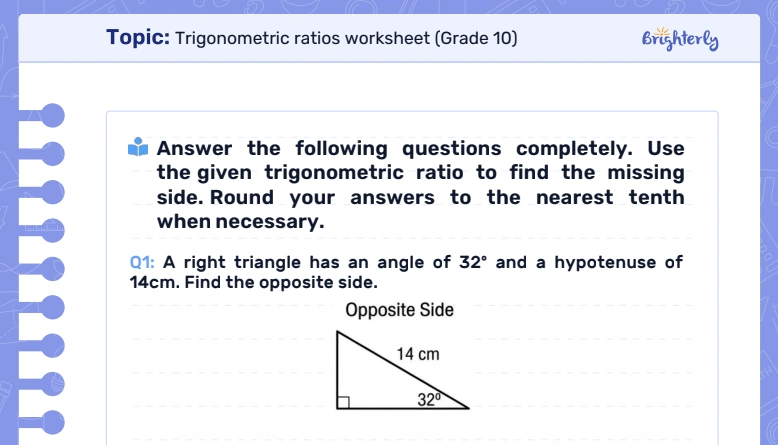 Download Trigonometric Ratios Worksheet PDFs