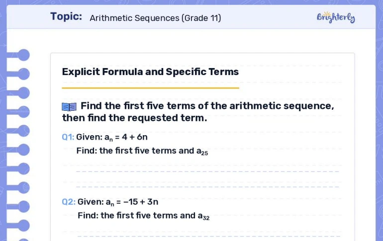 Download Arithmetic Sequences Worksheet PDFs