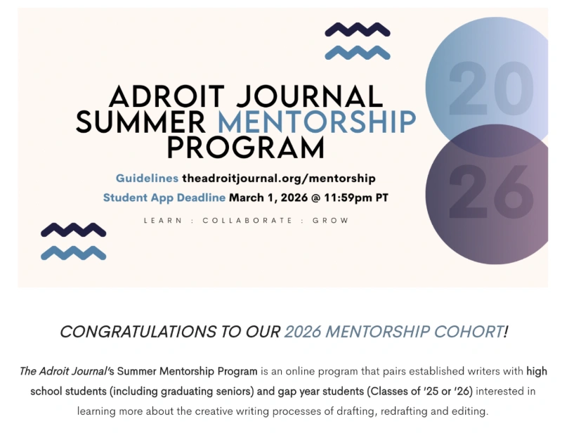 Adroit Journal Summer Mentorship Program